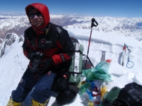Piotrek Morawski na najvyššom bode Gasherbrumu I.
