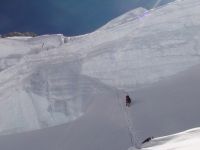 Hľadanie cesty  do C 3 cez Horný ľadovec.