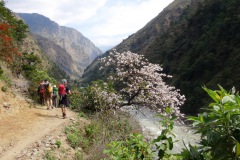 Cesta údolím rieky Buri Gandaki